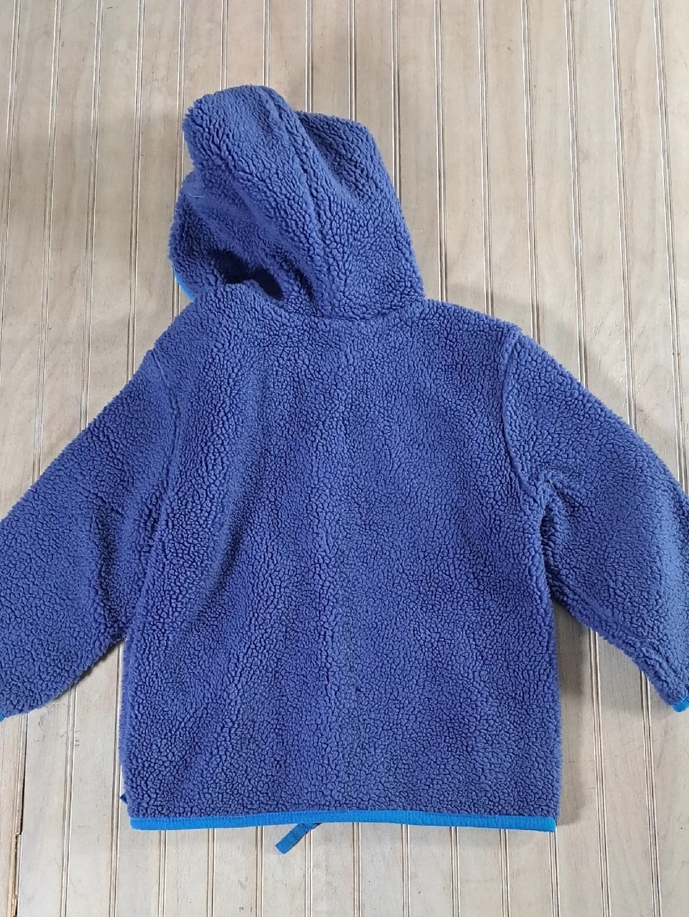 GAP Sherpa Cozy Blue Hooded Full Zip Cotton Lined Fleece Jacket